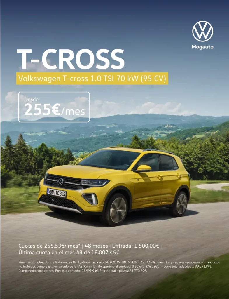 Volkswagen Mogauto T Cross desde 255€/mes