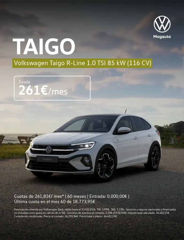 Volkswagen Mogauto Taigo desde 261€/mes